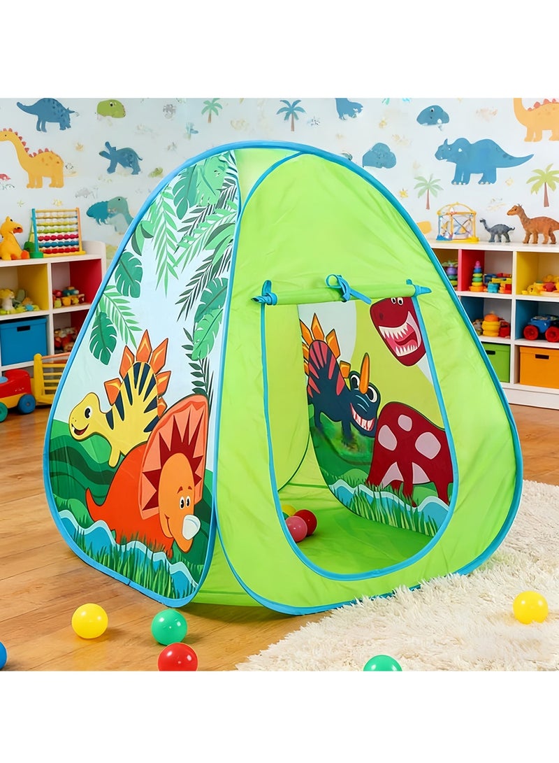 خيمة لعب للأطفال قابلة للطي للبنات والأولاد، خيمة ألعاب محمولة للأطفال، خيمة لعب منزلية منبثقة، لعبة خيمة للأطفال مع حقيبة حمل، بيت لعب للأطفال الصغار للاستخدام الداخلي والخارجي للأطفال من عمر 1-3 سنوات (ديناصور). - Image 2